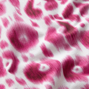 GOTS French Terry Batik-Leomuster | TCC x LOOKS by Wolfgang Joop – purpur/weiss, 