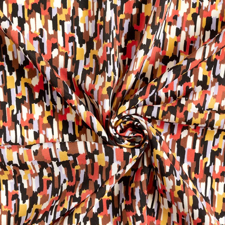 Kreppstoff Pinselstriche – schwarz/terracotta,  image number 3