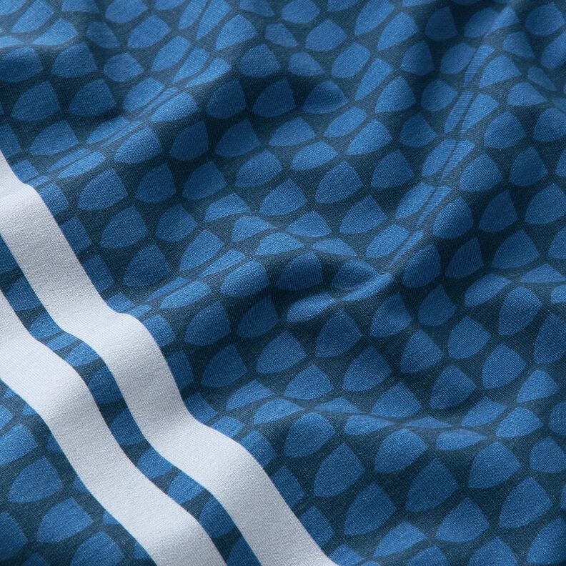 French Terry Sommersweat Bordürenstoff Einmal Polizei sein – jeansblau/silbergrau, image number 2