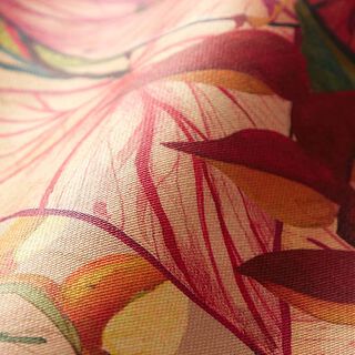 Outdoorstoff Canvas Exotische Blätter – karminrot/lila, 