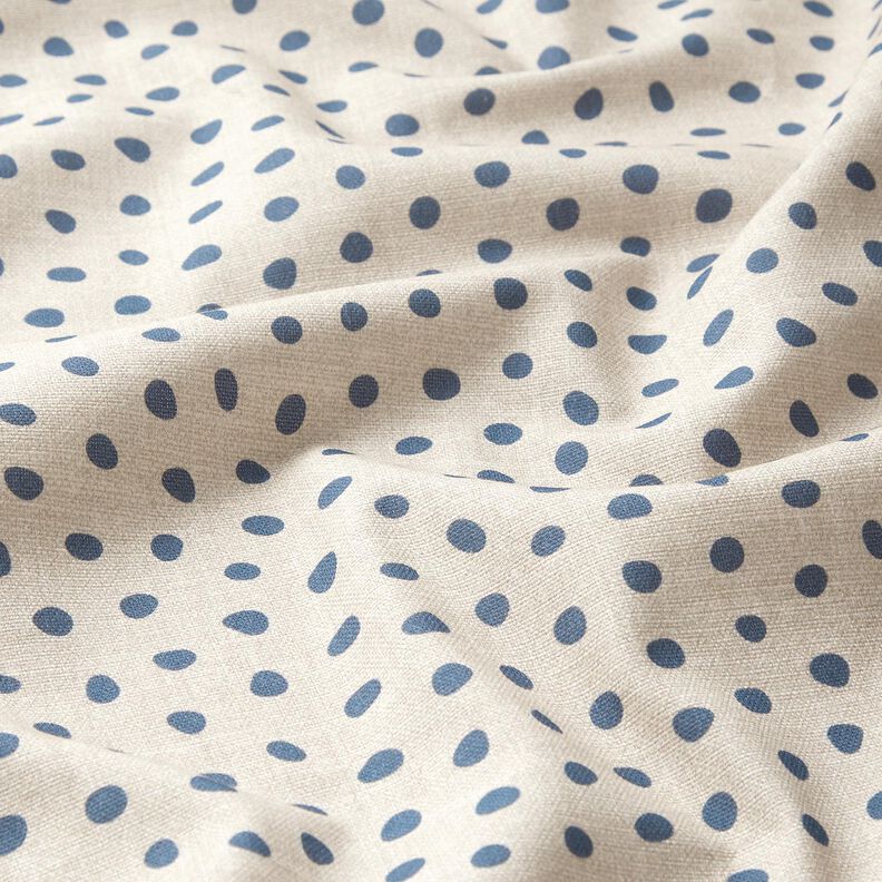 Dekostoff Halbpanama lockere Punkte – blau/cashew,  image number 2
