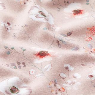 Baumwolljersey Frühlingsblumen Digitaldruck – rosa, 