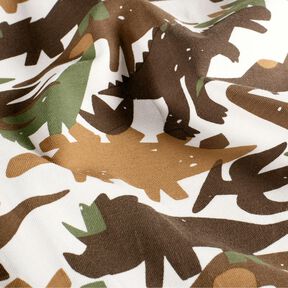 Baumwolljersey Camouflage Dinosaurier – elfenbein/maronenbraun, 