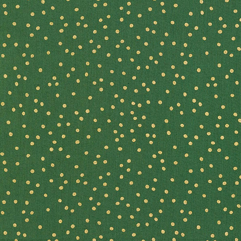 Baumwollstoff Popeline feine Punkte – grün/gold,  image number 1