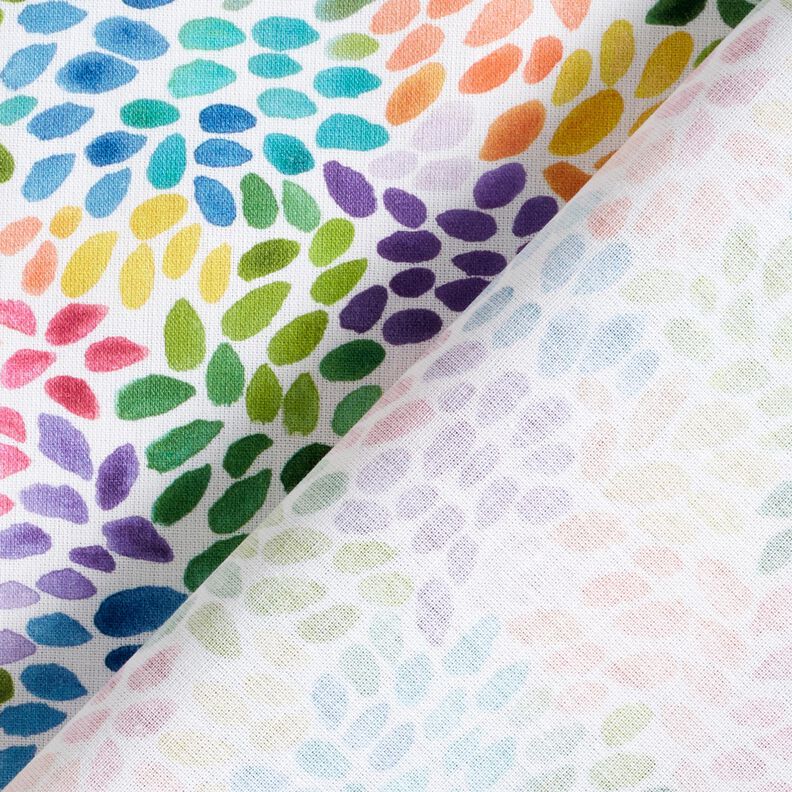 Baumwollpopeline Regenbogen-Tupfen Digitaldruck – weiss/farbmix | Reststück 70cm, image number 4