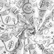 Baumwollpopeline Ausmalstoff Unterwegs – weiss/schwarz,  thumbnail number 4