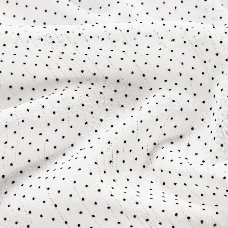 Chiffon Glitzerstreifen und Pünktchen – weiss,  image number 2