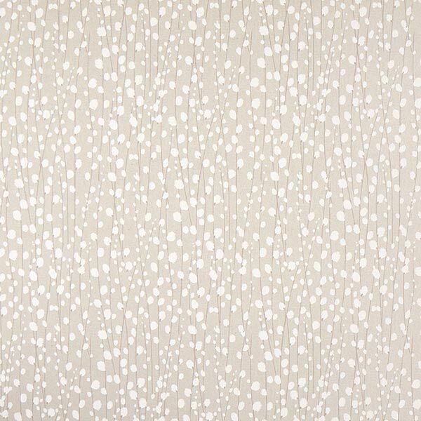 Dekostoff Halbpanama Zweige mit Knospen – weiss/beige