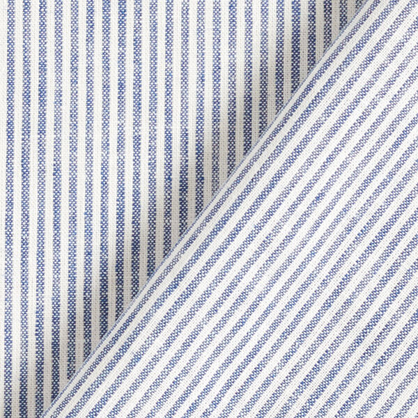 Leinen-Baumwoll-Mix Streifen schmal – jeansblau/wollweiss, image number 4
