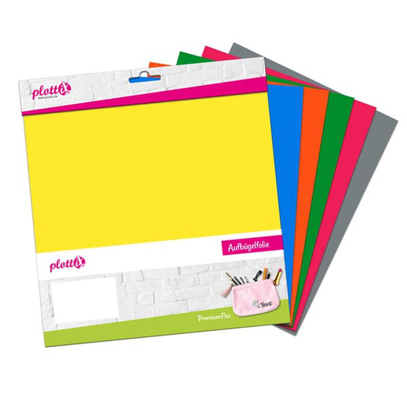 PlottiX PremiumFlex Grundfarben Set [20 x 30cm |6 Flexfolien],  image number 1