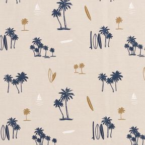 Baumwolljersey Hawaii Feeling – helltaupe, 