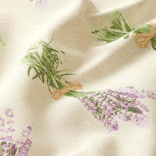 Dekostoff Canvas Lavendel – natur/lavendel | Reststück 100cm
