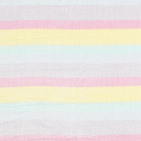 Kuschelfleece Pastell Regenbogenstreifen – hellgelb/rosa, 