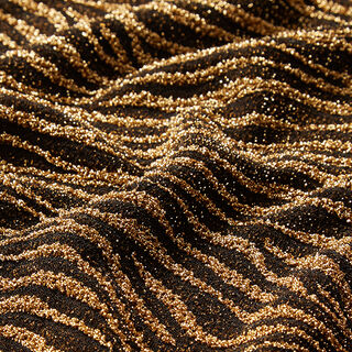 Jersey mit Lurex-Zebramuster – schwarz/altgold, 