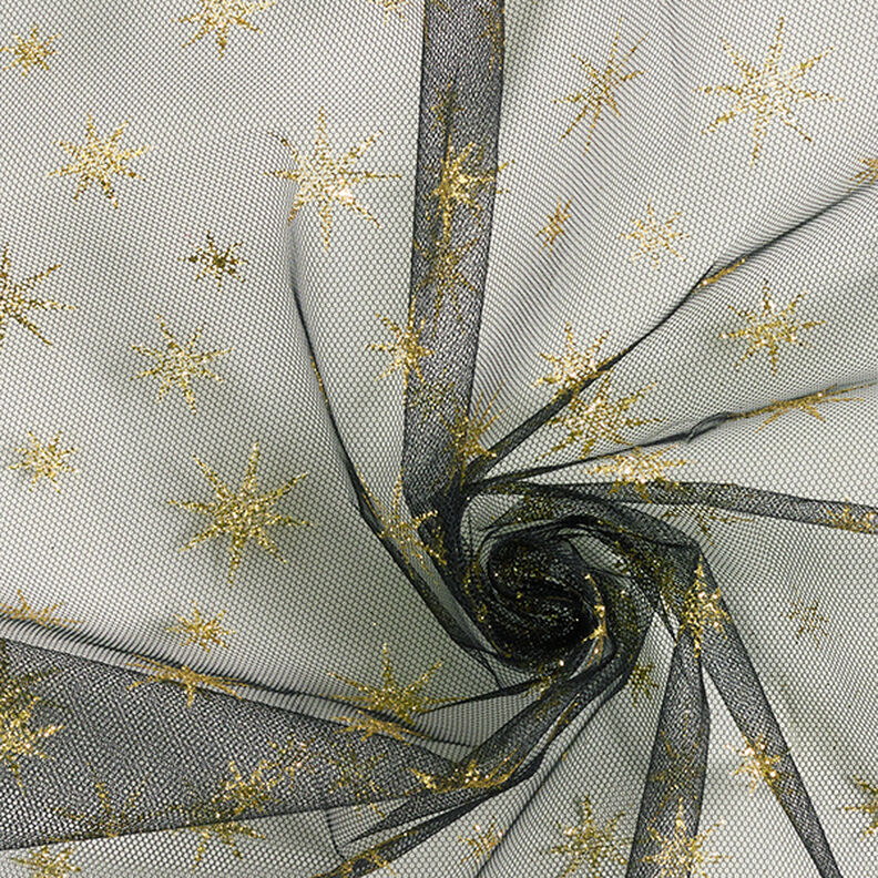 Tüll Glitzersterne – schwarz/gold,  image number 3