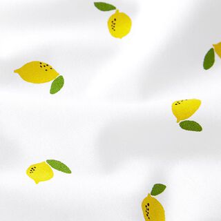 Baumwollpopeline Zitronen – weiss | Reststück 50cm, 
