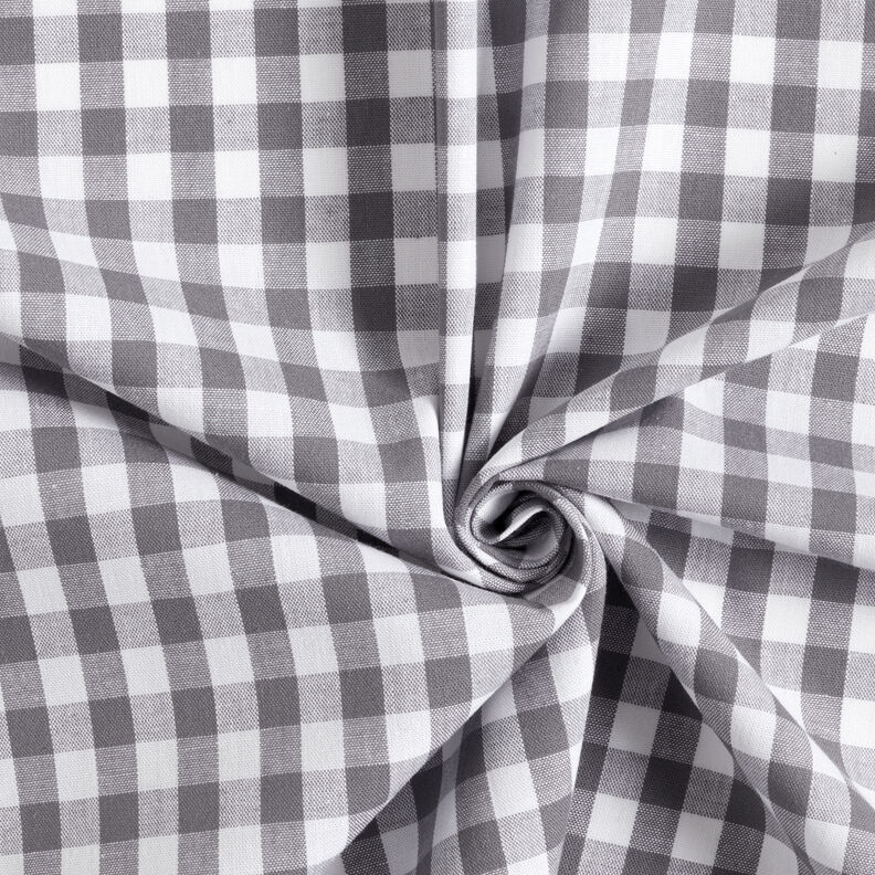 Baumwollstoff Vichykaro 1 cm – perlgrau/weiss,  image number 3