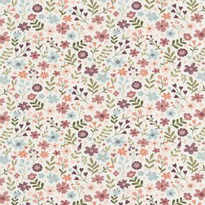 Baumwolljersey Blumenwiese – elfenbein, 
