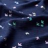 Musselin/ Doppel-Krinkel Gewebe Schwalben Foliendruck | Poppy Fabrics – nachtblau/farbmix,  thumbnail number 2