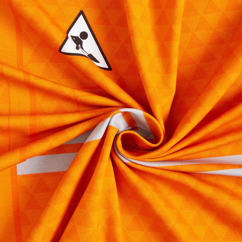 French Terry Panel Einmal Bauarbeiter sein | Stoff&Liebe – hellorange/silbergrau, image number 3