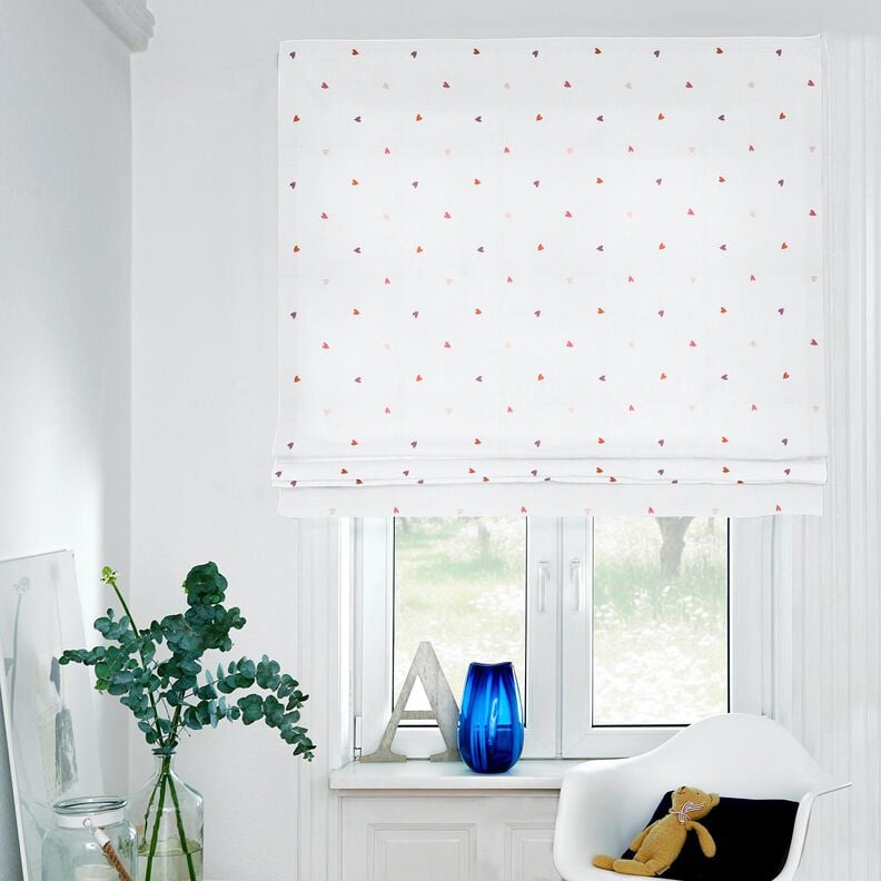 Musselin/ Doppel-Krinkel Gewebe bestickte Herzen | Poppy Fabrics – weiss/rosé,  image number 6