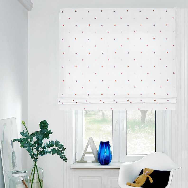 Musselin/ Doppel-Krinkel Gewebe bestickte Herzen | Poppy Fabrics – weiss/rosé, image number 6