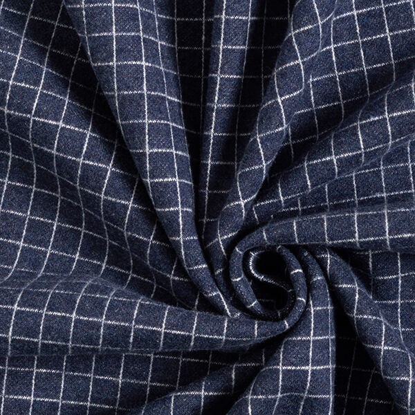 Strickjacquard Aufgraut Gitterkaro – jeansblau, image number 4