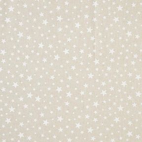 Dekostoff Halbpanama Sterne – natur/weiss, 