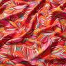 Beachwear Viskosestoff Pfauen und Blumen – orange/burgunder,  thumbnail number 2