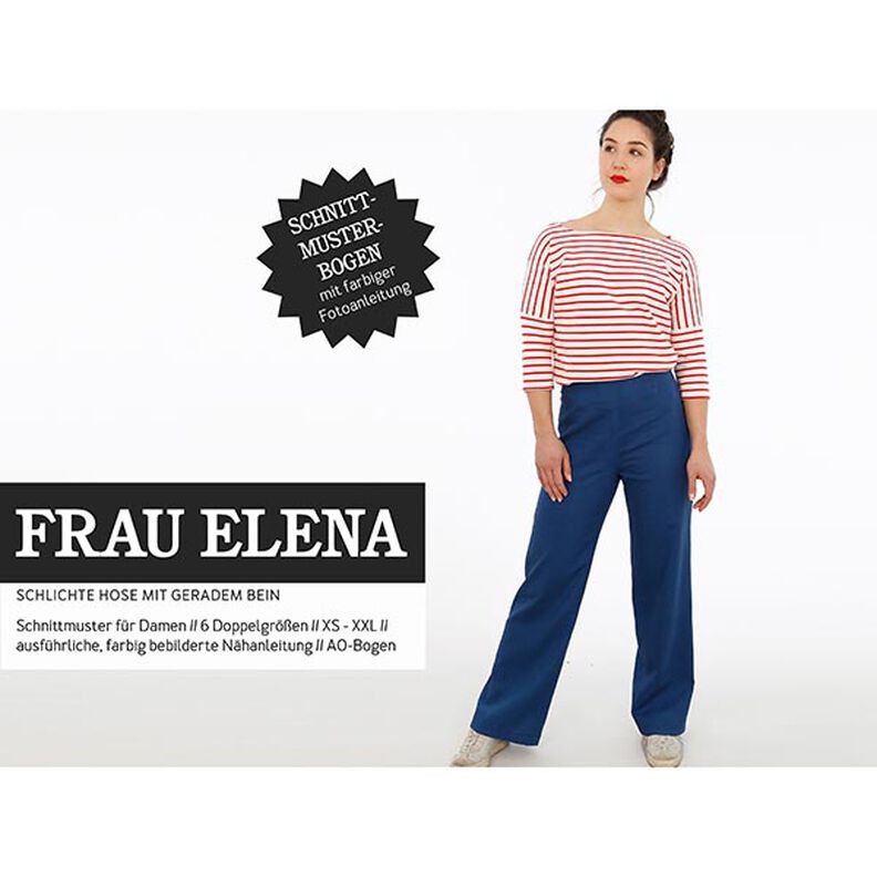 FRAU ELENA schlichte Hose mit geradem Bein | Studio Schnittreif | XS-XXL,  image number 1