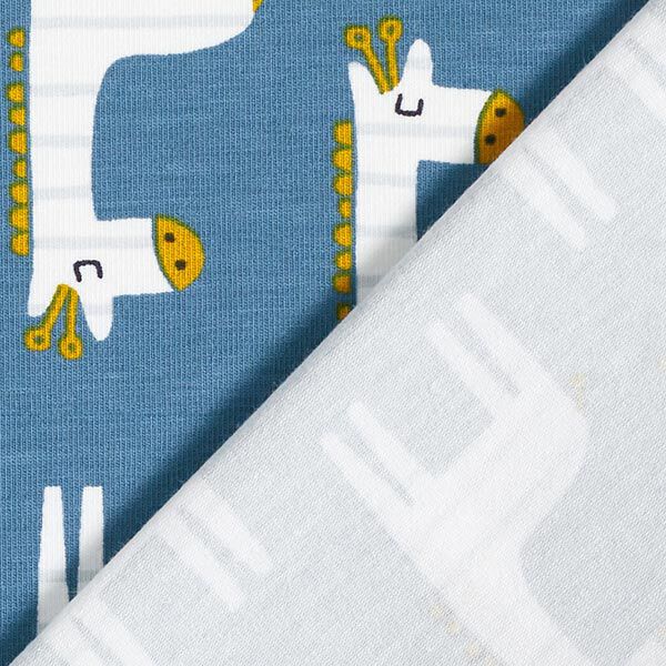Bio-Baumwolljersey Giraffen – jeansblau – Muster, image number 4