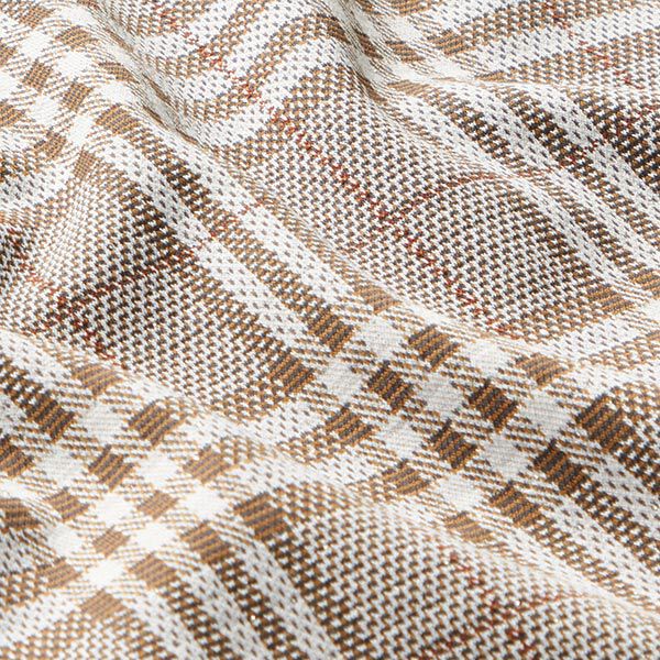Strickjacquard Schottenkaro Glitzer – anemone/hellbraun | Reststück 50cm