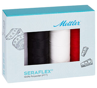 Seraflex Nähgarn Set für elastische Nähte | 4 Spulen je 130 m | Mettler, 