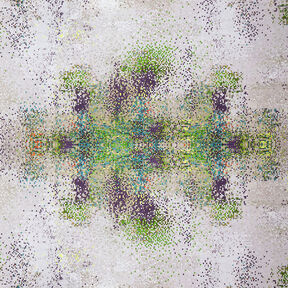GOTS Baumwolljersey verstreutes Mosaik | TCC x LOOKS by Wolfgang Joop – apfelgrün/dunkelbeige, 