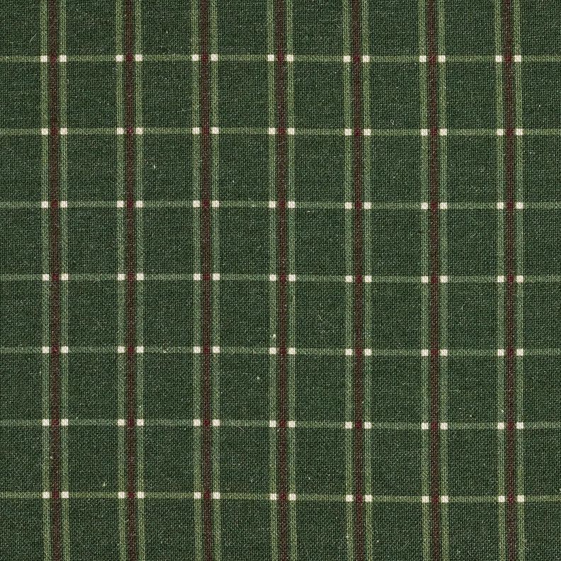 Dekostoff Halbpanama elegantes Karo – tannengrün/karminrot,  image number 1