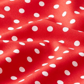 Baumwollpopeline große Punkte – rot/weiss, 
