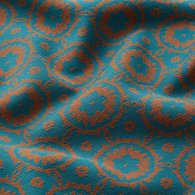 Strickjacquard Blumenornamente – petrol/rehbraun,  image number 2