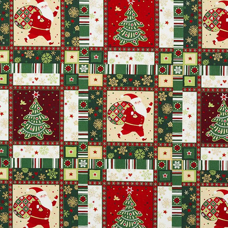 Baumwollstoff Popeline bunte Weihnachten – grün, image number 1