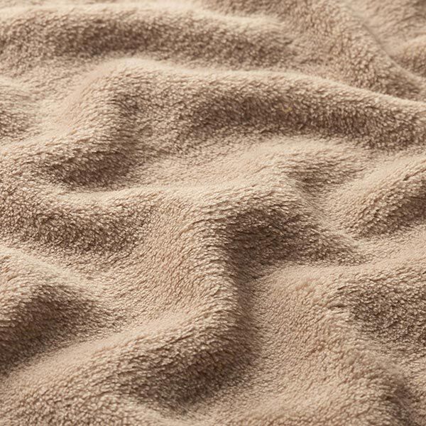 Kuschelfleece – dunkelbeige | Reststück 120cm