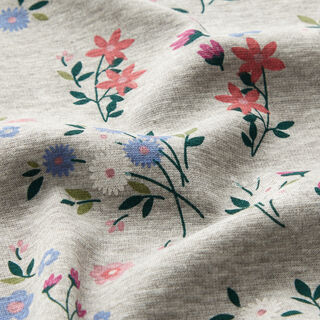 Alpenfleece Blumenwiese Melange – silbergrau
