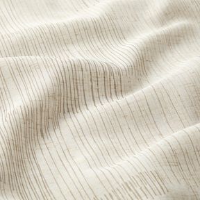 Gardinenstoff Leinen-Mix unregelmäßige Streifen  – dunkelbeige/natur, 