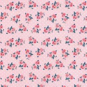 Baumwollstoff Cretonne kleine Rosen – rosa, 