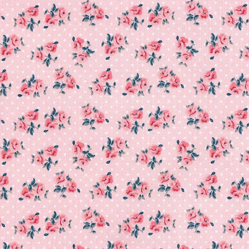 Baumwollstoff Cretonne kleine Rosen – rosa,  image number 1