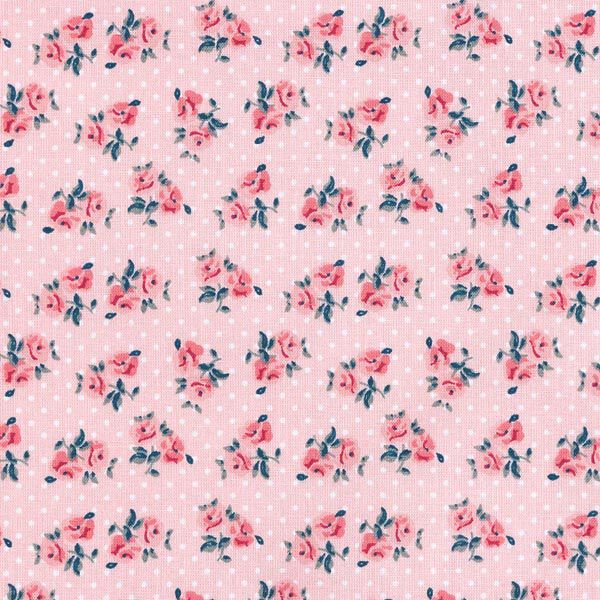 Baumwollstoff Cretonne kleine Rosen – rosa,  image number 1