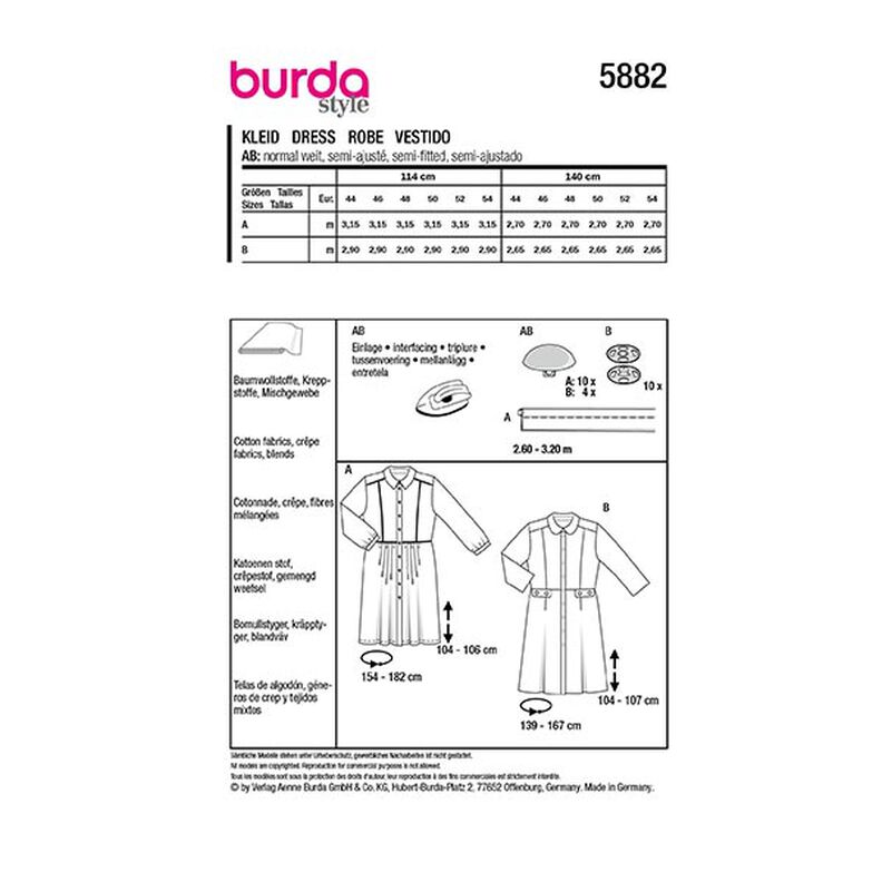 Plus-Size Kleid | Burda 5882 | 44-54,  image number 9
