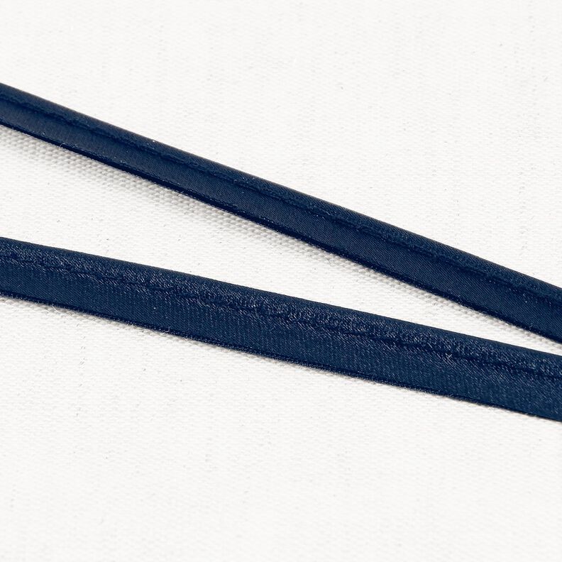 Satin Paspelband [10 mm] – marineblau,  image number 1