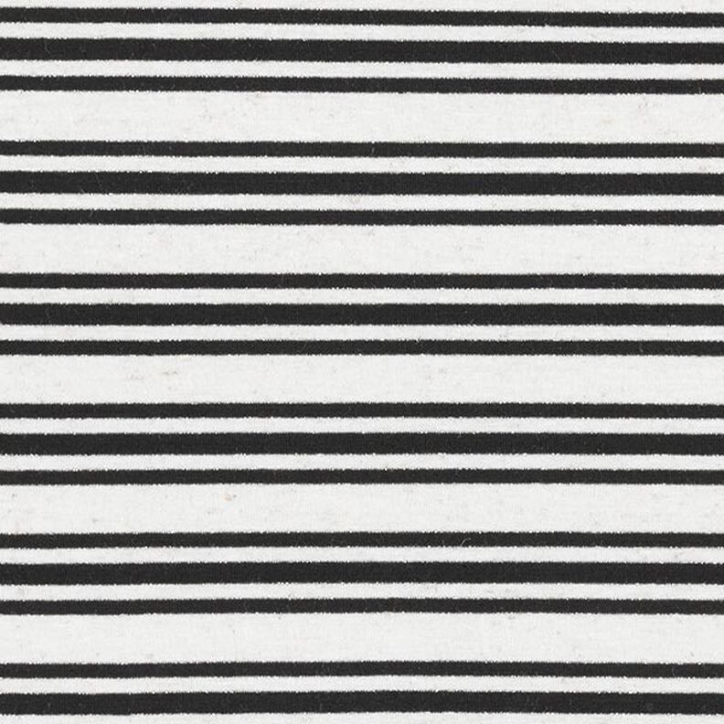 Viskosejersey unregelmäßige Glitzerstreifen – wollweiss/schwarz,  image number 1
