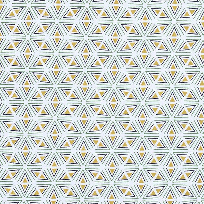 Baumwollstoff Cretonne geometrische Formen – weiss/oliv,  image number 1