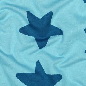 Kuschelsweat Sterne | Poppy Fabrics – brilliantblau/ozeanblau, 