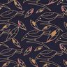 Viskosestoff Art Deco Vögel – nachtblau/sand,  thumbnail number 1